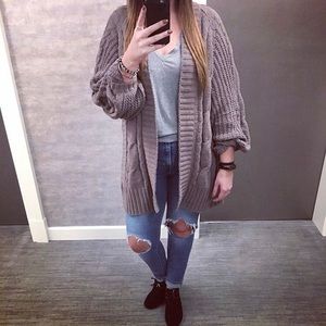 Balloon sleeve cardigan